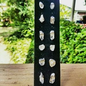 Silver Quartz Crystal Earring Studs